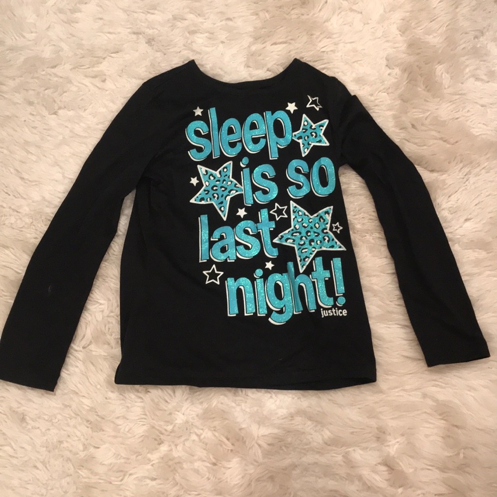 Long sleeve pajama shirt with writing